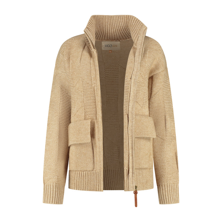 Tamar Women - Cardigan - Coarse knit - Sand CVO