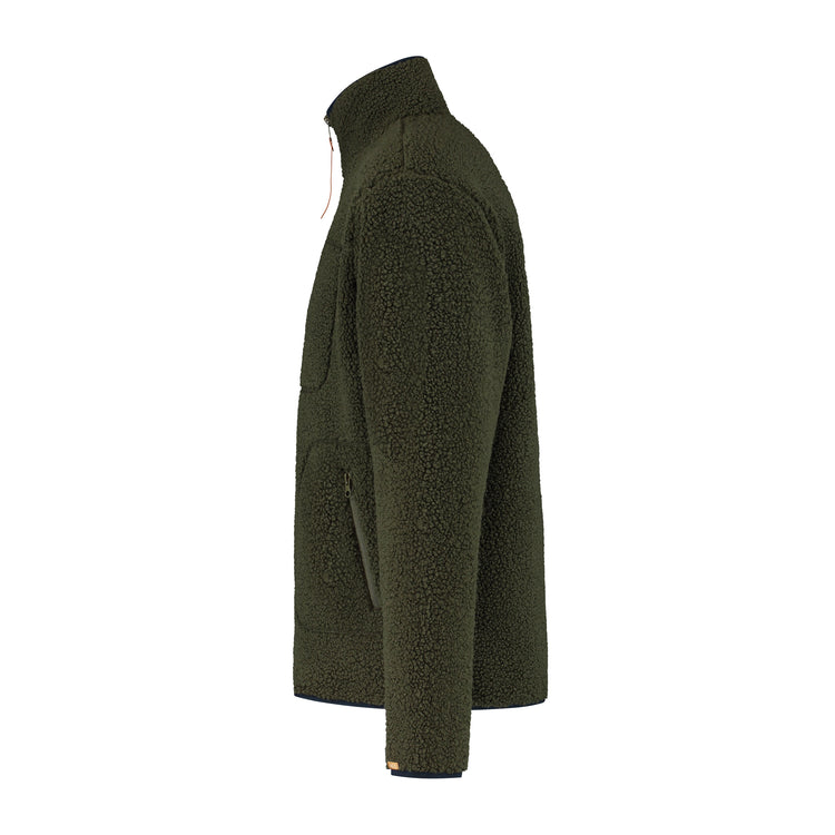 Ted Men - Outdoor cardigan - Teddy fleece - Dark green L