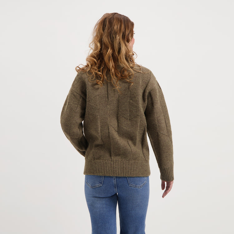 Tamar Women - Cardigan - Coarse knit - Brown MV