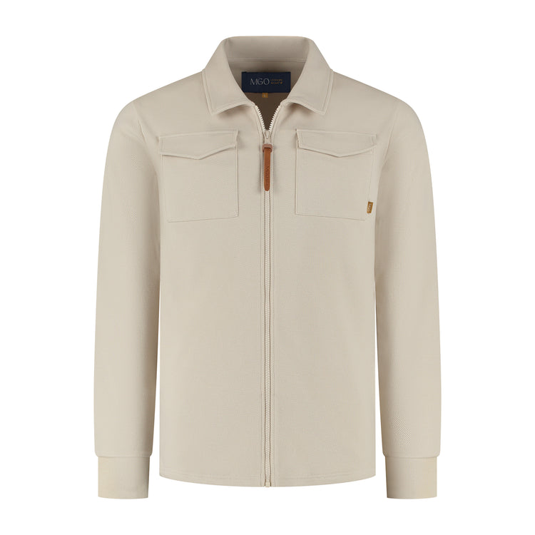 Penn Men - Outdoor cardigan - Fleece lining - Sand F