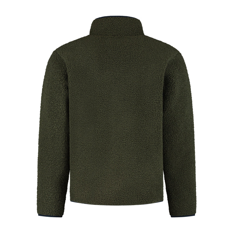 Ted Men - Outdoor cardigan - Teddy fleece - Dark green B