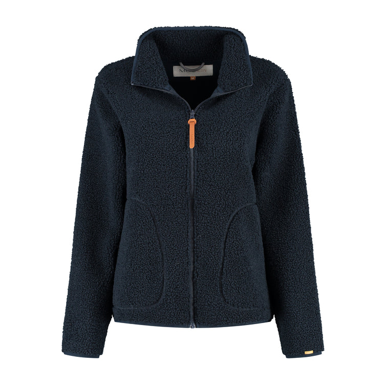 Teddy Women - Outdoor cardigan - Teddy fleece - Navy F