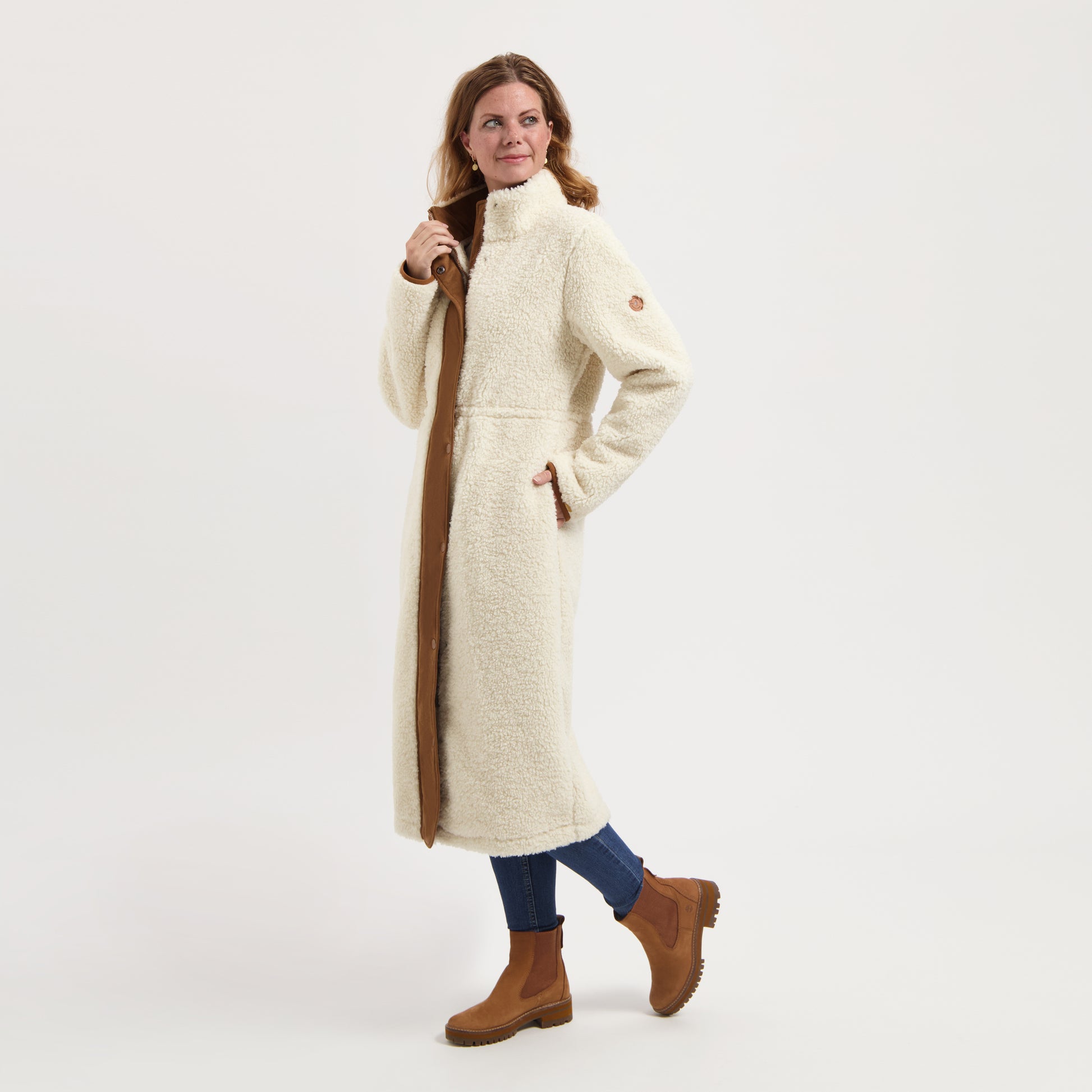 River Women - Lightweight coat - Teddy look - Off white MV