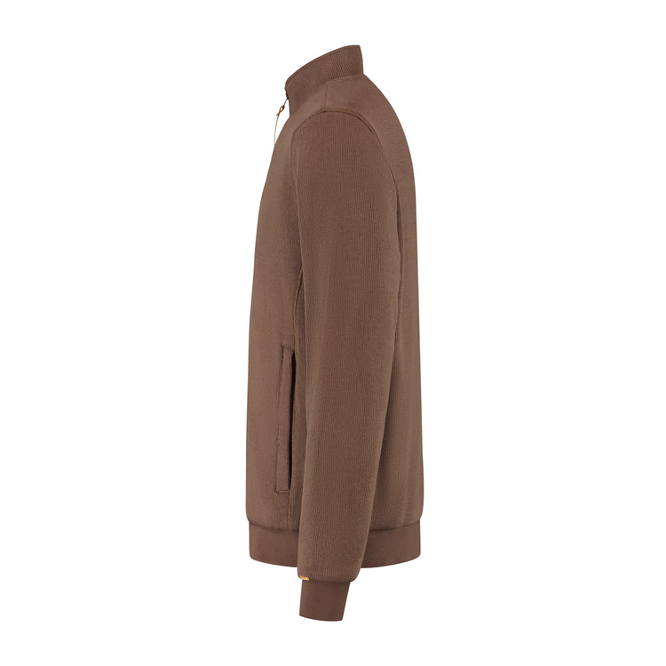 Kane Men - Outdoor cardigan - Fleece - Brown L