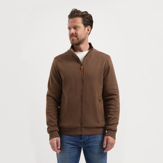 Kane Men - Outdoor cardigan - Fleece - Brown MV