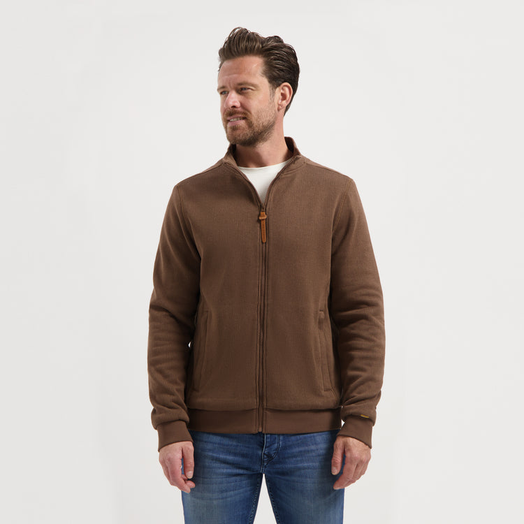 Kane Men - Outdoor cardigan - Fleece - Brown MV