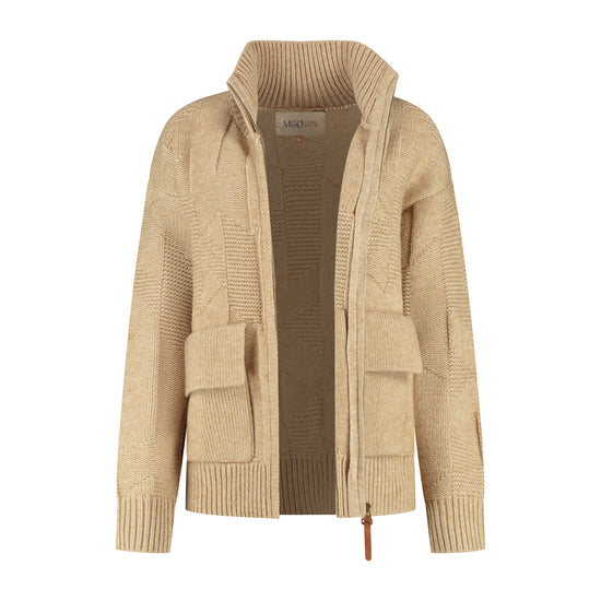 Tamar Women - Cardigan - Coarse knit - Sand CVO