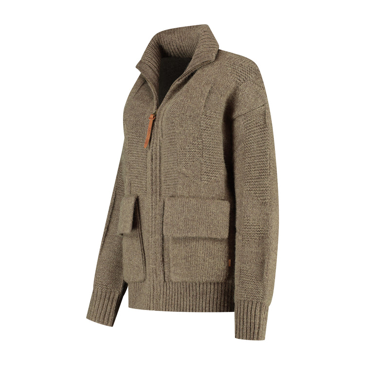 Tamar Women - Cardigan - Coarse knit - Brown FL