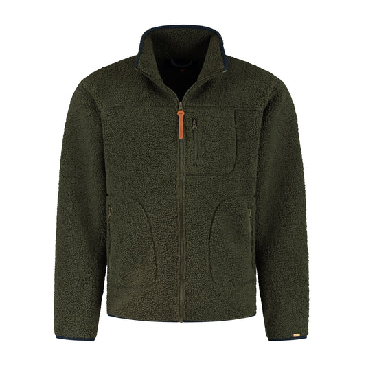 Ted Men - Outdoor cardigan - Teddy fleece - Dark green F