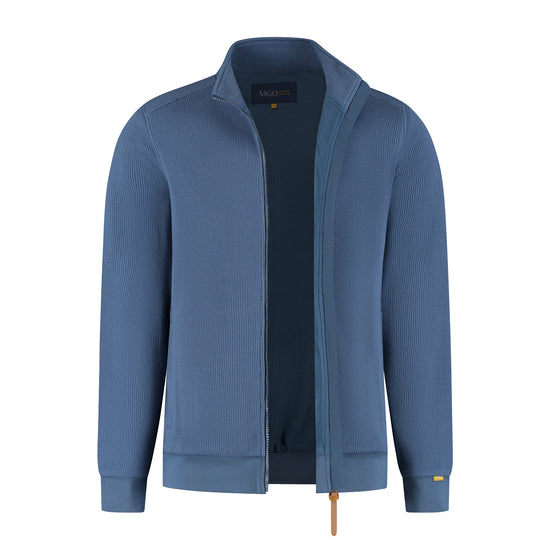 Kevin Men - Outdoor cardigan - Fleece lining - Blue CVO