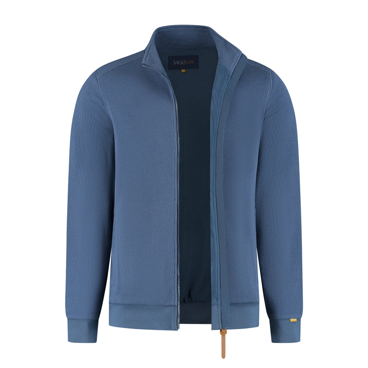 Kevin Men - Outdoor cardigan - Fleece lining - Blue CVO