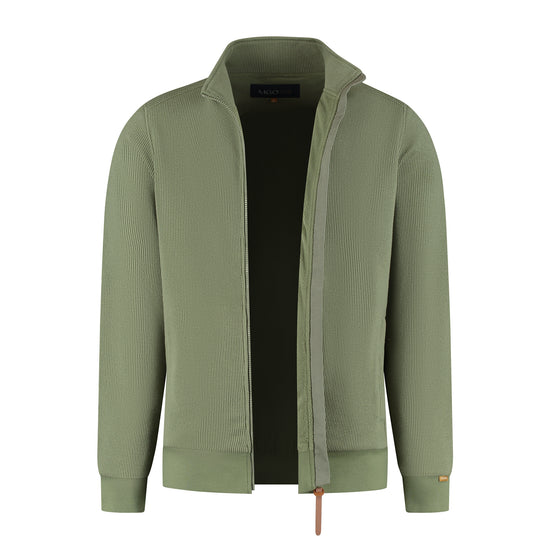 Kevin Men - Outdoor cardigan - Fleece lining - Green CVO