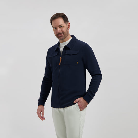 Penn Men - Outdoor cardigan - Fleece lining - Navy MV