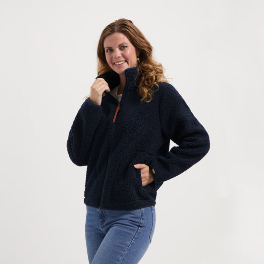 Teddy Women - Outdoor cardigan - Teddy fleece - Navy MV