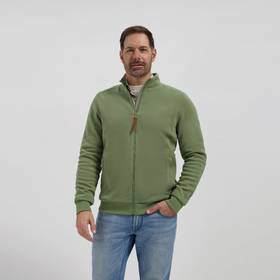 Kevin Men - Outdoor cardigan - Fleece lining - Green MV