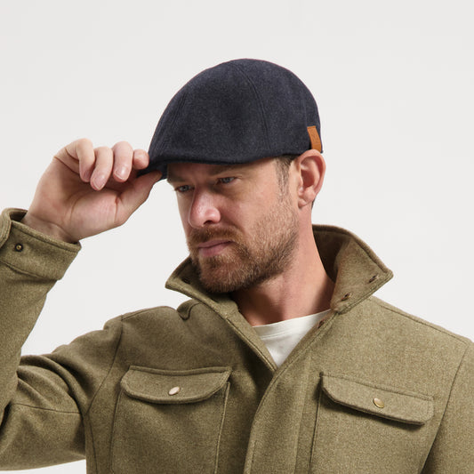 Thorne Men - Flat Cap - Wool Blend - Navy MV
