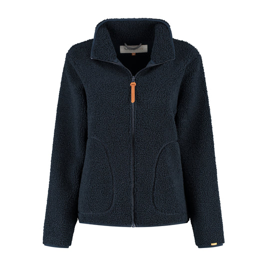 Teddy Women - Outdoor cardigan - Teddy fleece - Navy F