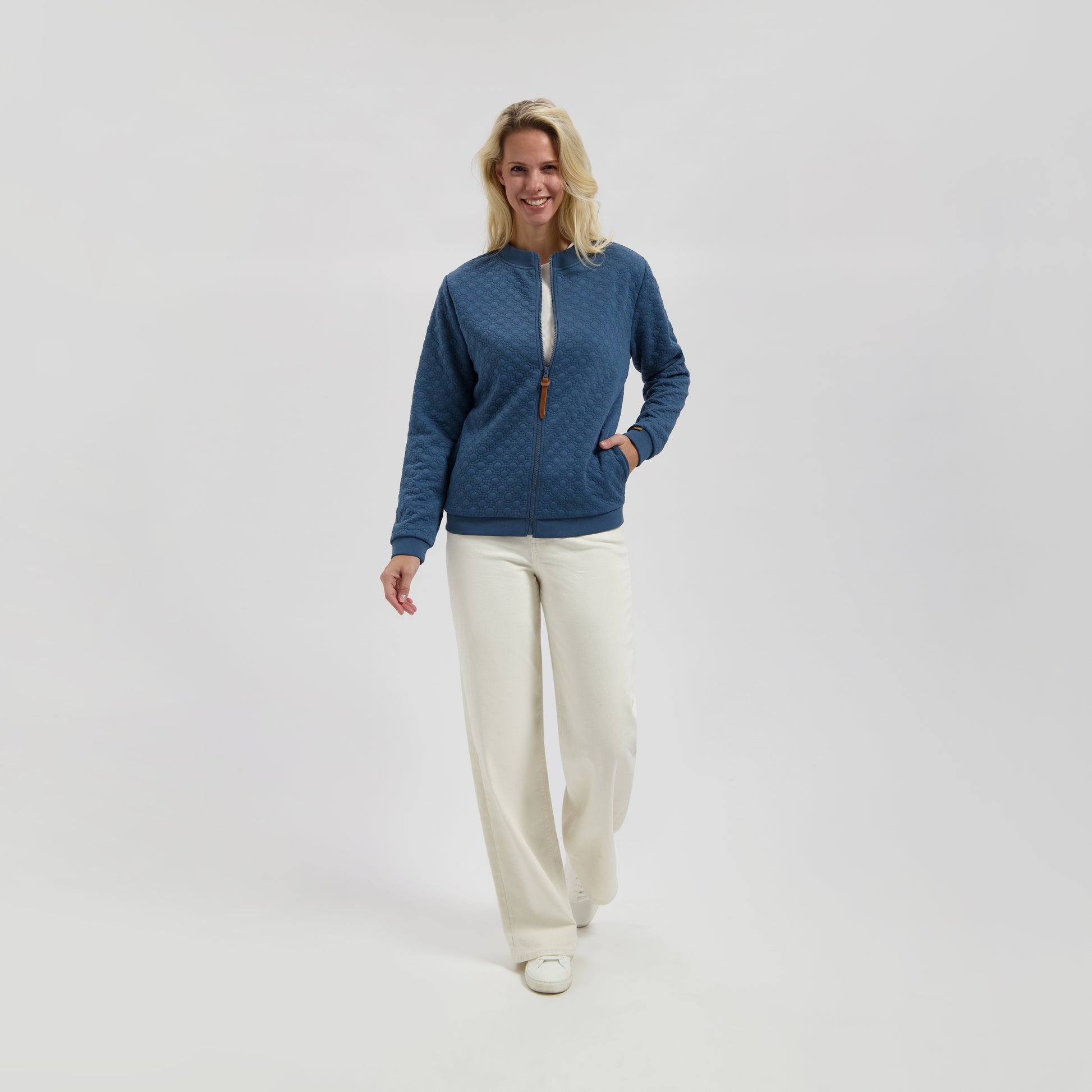 Francis Women - Outdoor cardigan - Fleece lining - Blue MV