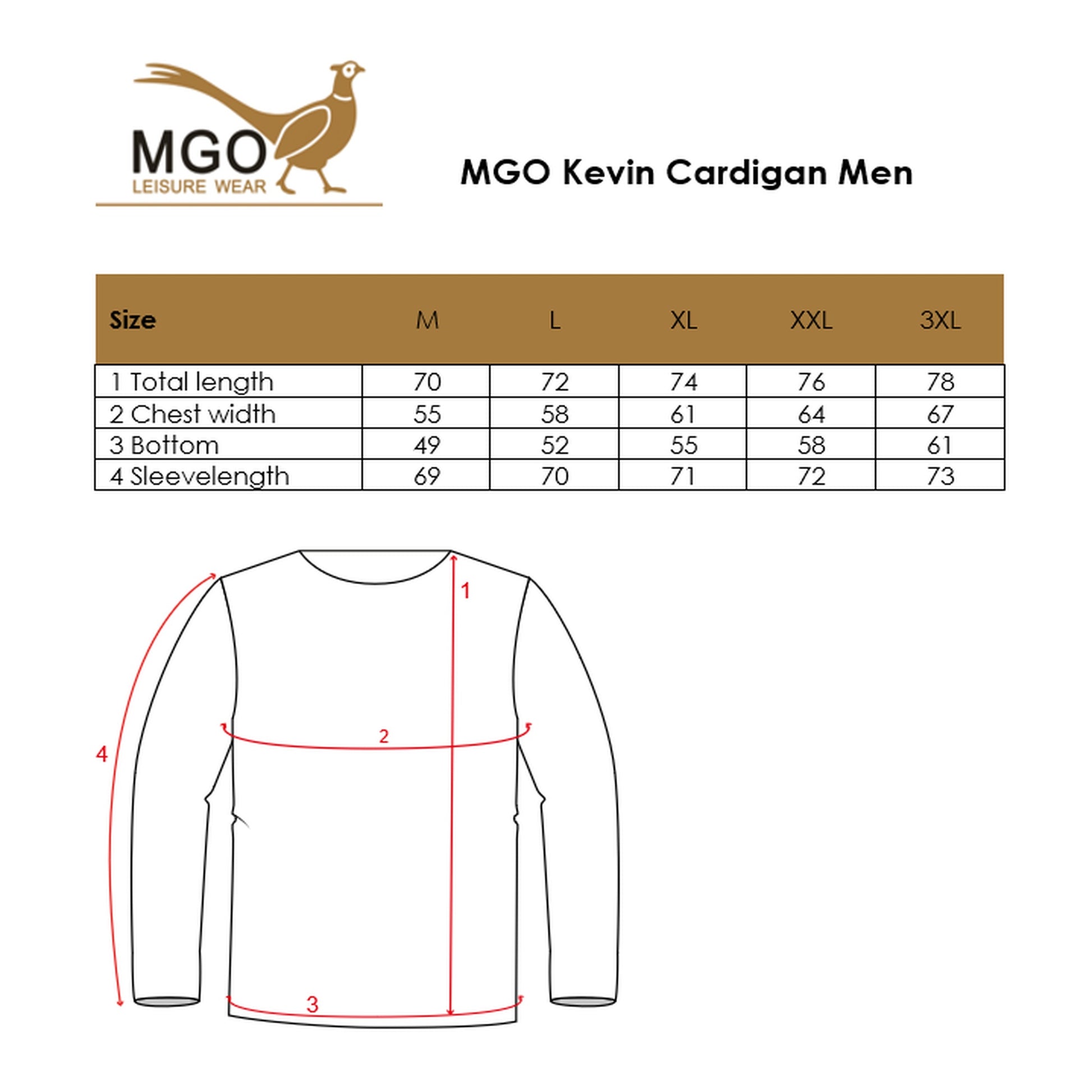 Kevin Men - Outdoor cardigan - Fleece lining - Blue SC