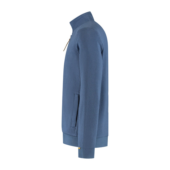 Kevin Men - Outdoor cardigan - Fleece lining - Blue L