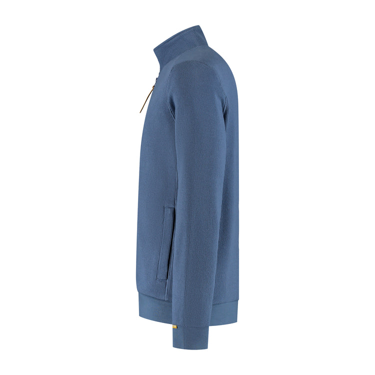 Kevin Men - Outdoor cardigan - Fleece lining - Blue L
