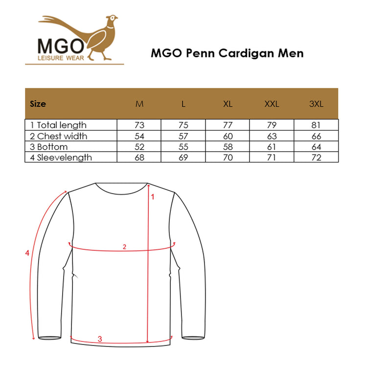 Penn Men - Outdoor cardigan - Fleece lining - Navy SC